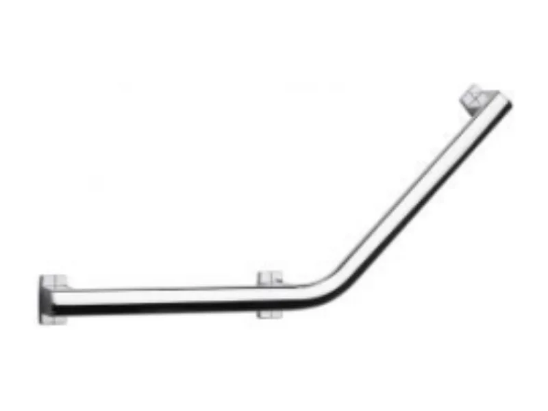 Barre de maintien coudée PMR PELLET Design 135° aluminium anodisé brillant caches résine chromée