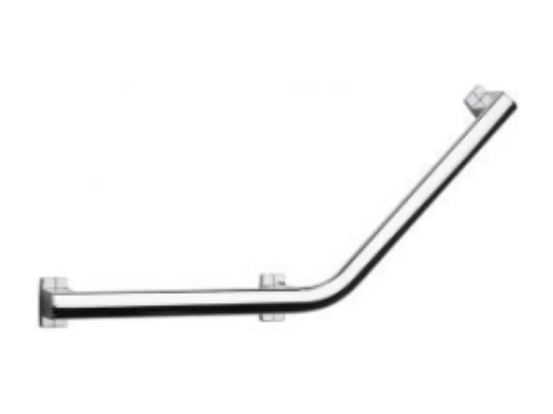 Barre de maintien coudée PMR PELLET Design 135° aluminium anodisé brillant caches résine chromée