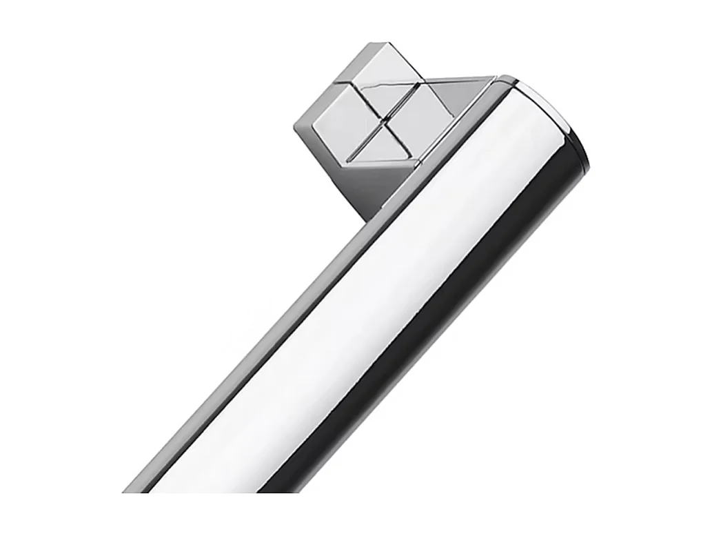 Barre de maintien coudée PMR PELLET Design 135° aluminium anodisé brillant caches résine chromée