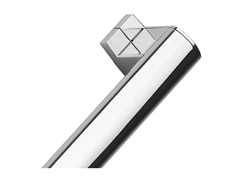 Barre de maintien coudée PMR PELLET Design 135° aluminium anodisé brillant caches résine chromée