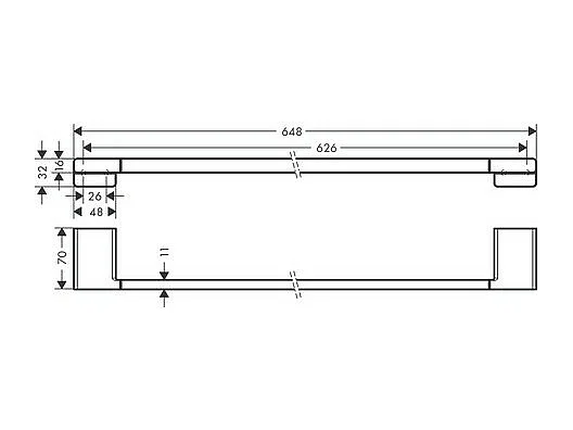 HANSGROHE Porte-serviettes 648 mm bronze brossé AddStoris