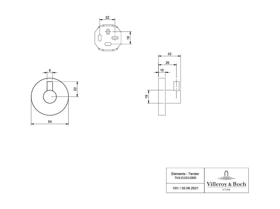Crochet pour serviettes VILLEROY ET BOCH Elements - Tender