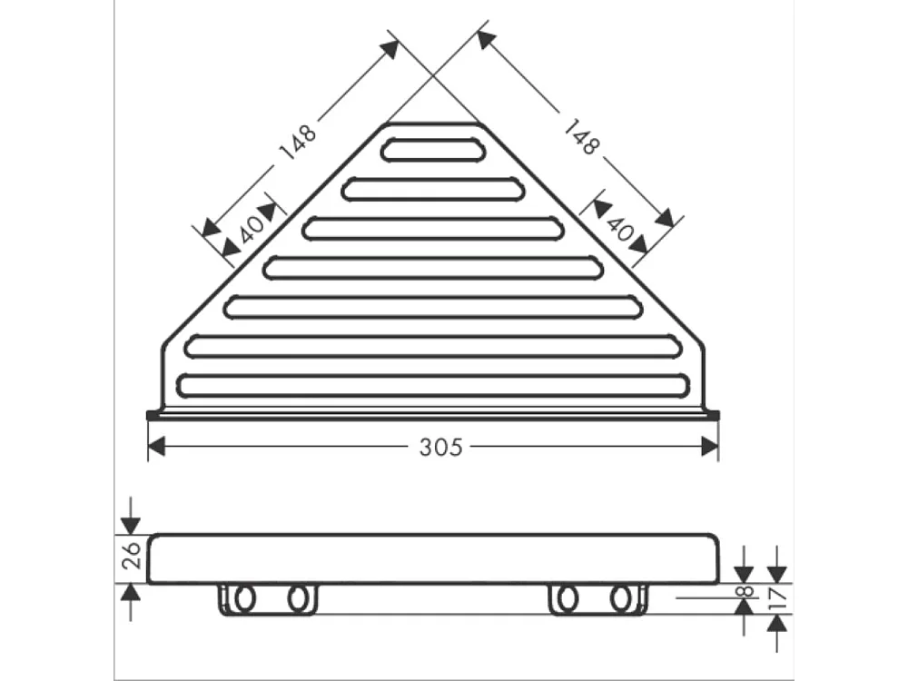 HANSGROHE Tablette d'angle chromé AddStoris