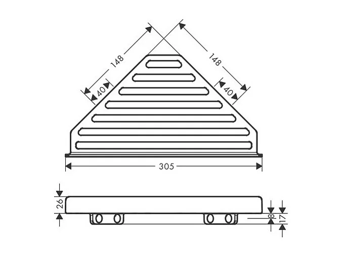 HANSGROHE Tablette d'angle chromé AddStoris
