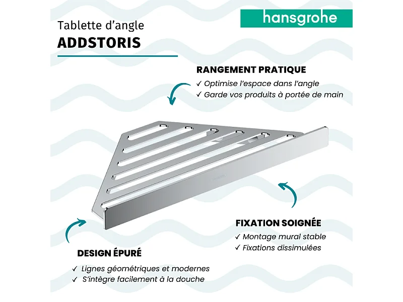 Tablette d'angle HANSGROHE AddStoris chromé