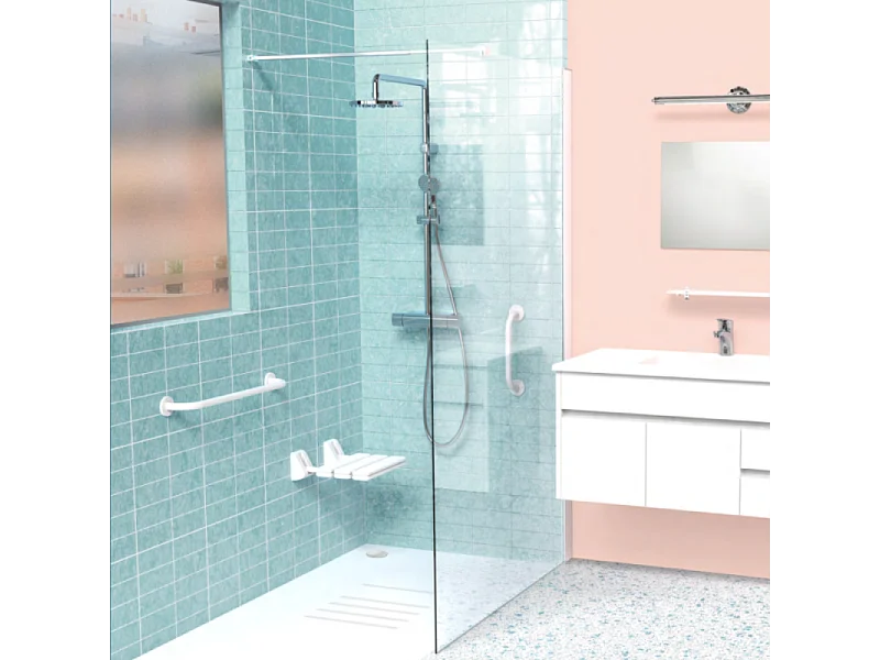 Siège de douche PMR PELLET Essentiel à fixer relevable