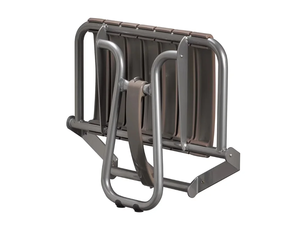 Siége de douche PMR PELLET Essentiel confort assise large avec pied aluminium époxy gris lattes taupe