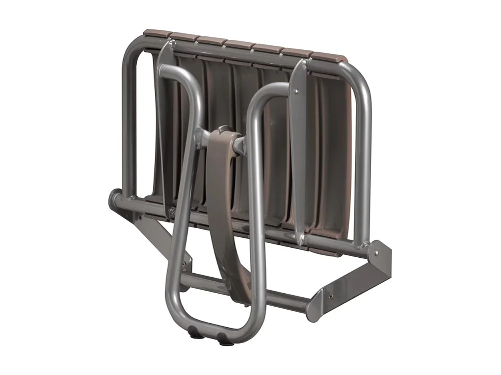 Siége de douche PMR PELLET Essentiel confort assise large avec pied aluminium époxy gris lattes taupe