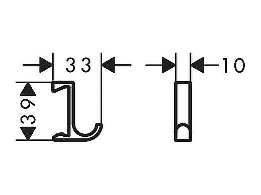 HANSGROHE Crochets HANSGROHE largeur 10 mm noir mat