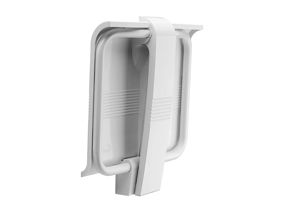 Siège de douche PMR PELLET Design escamotable blanc piètement aluminium époxy blanc
