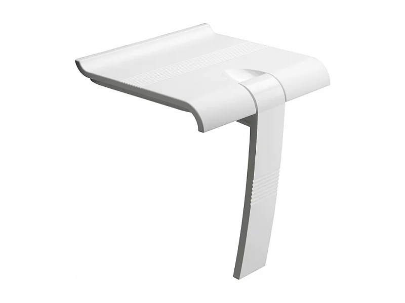 Siège de douche PMR PELLET Design escamotable blanc piètement aluminium époxy blanc