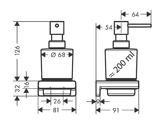 Dispensador de jabón líquido negro mate AddStoris de HANSGROHE