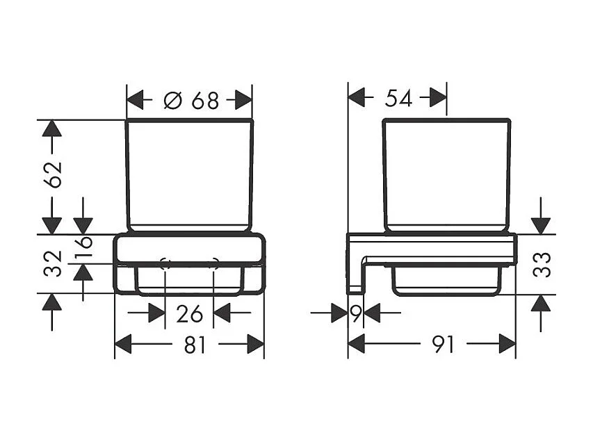 HANSGROHE Porte-verre bronze brossé AddStoris