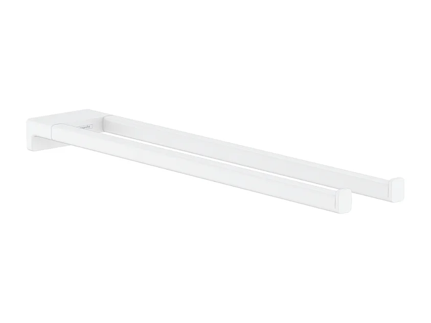 Porte-serviettes HANSGROHE AddStoris double branche 45 cm blanc mat
