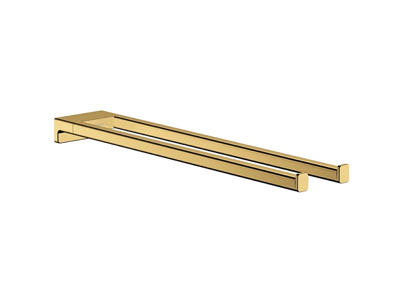 Porte-serviettes HANSGROHE AddStoris double branche 45 cm aspect doré poli