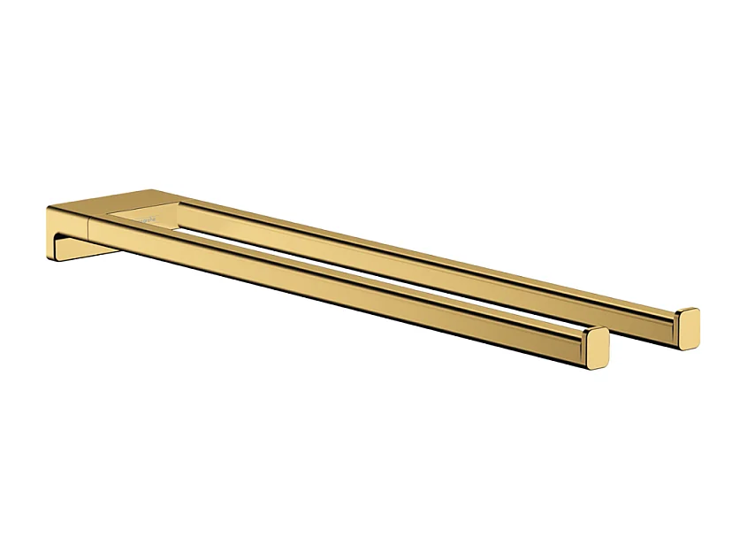 Porte-serviettes HANSGROHE AddStoris double branche 45 cm aspect doré poli