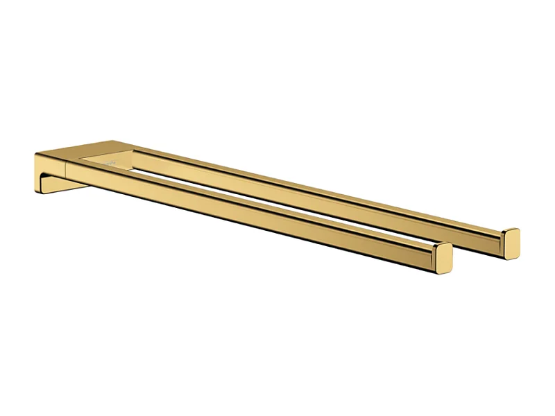 Porte-serviettes HANSGROHE AddStoris double branche 45 cm aspect doré poli