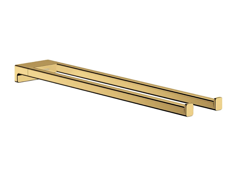 Porte-serviettes HANSGROHE AddStoris double branche 45 cm aspect doré poli