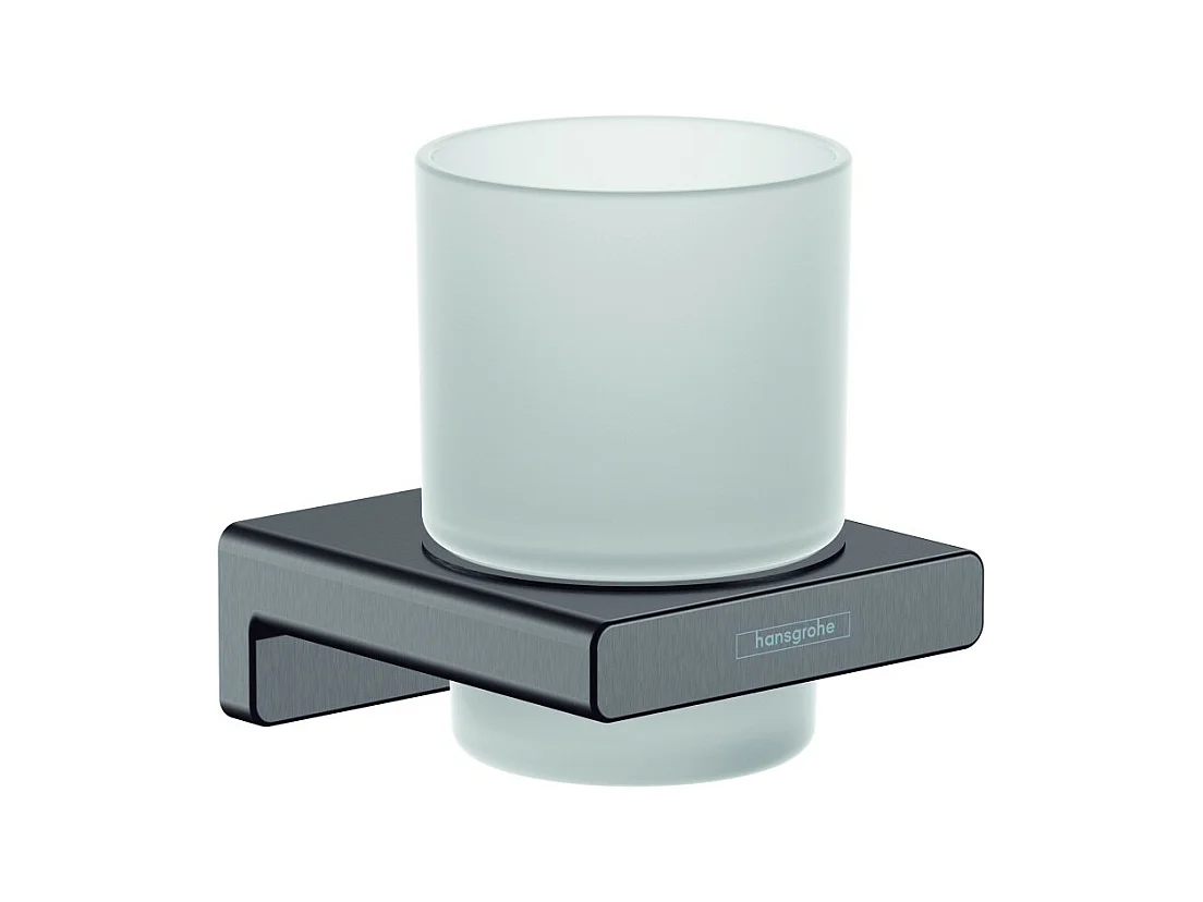 HANSGROHE Porte-verre noir chromé brossé AddStoris