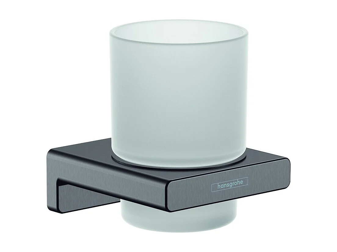 HANSGROHE Portavasos negro cromo cepillado AddStoris