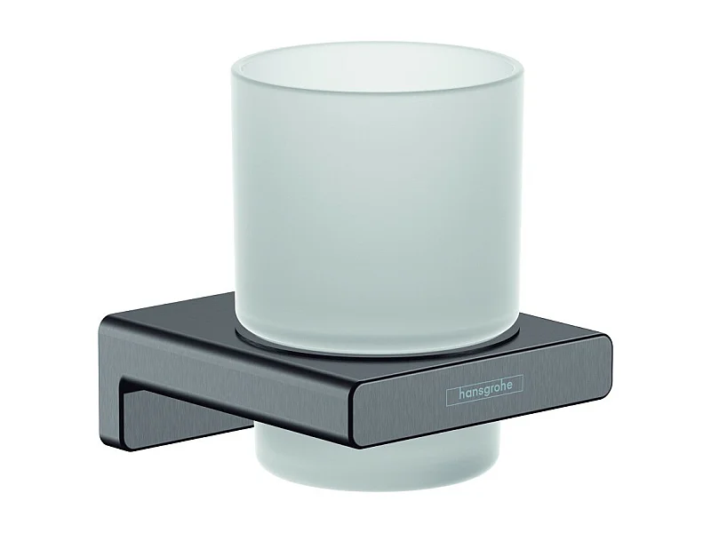 HANSGROHE Porte-verre noir chromé brossé AddStoris