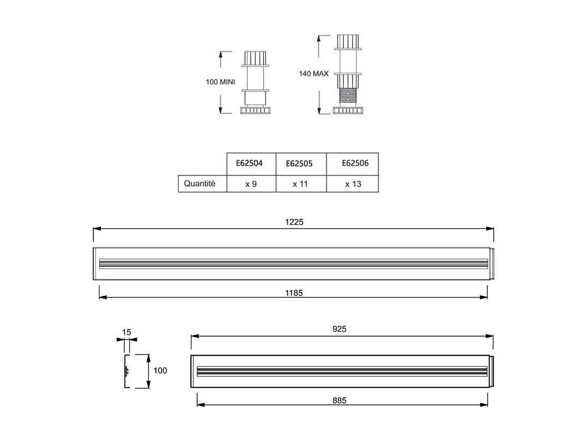 Kit de réhausse avec tablier blanc pour receveur Flight Jacob Delafon - E62505-00