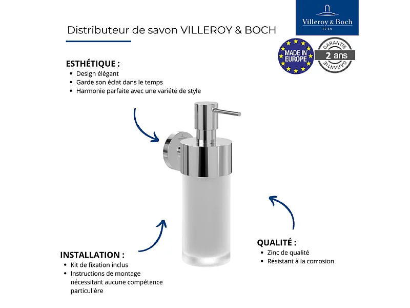 Porte-verre + Distributeur de savon VILLEROY & BOCH Elements Tender