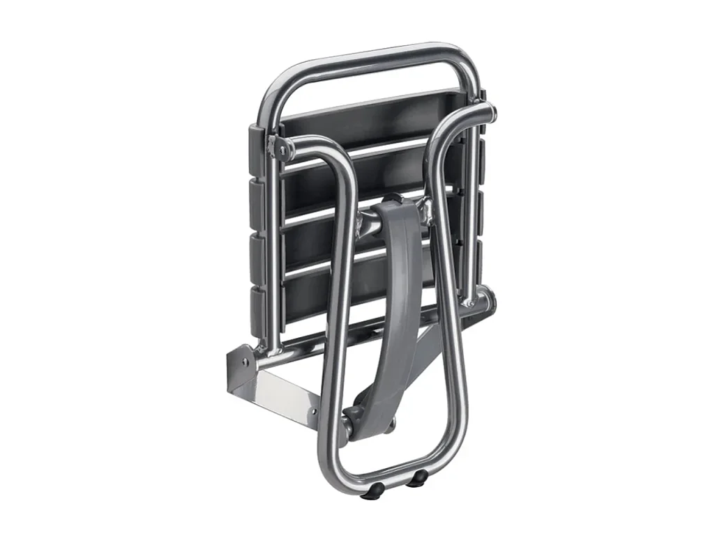 Siège de douche PMR PELLET Essentiel confort escamotable avec pied aluminium époxy gris lattes taupe