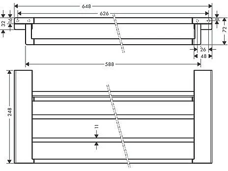 HANSGROHE Porte-serviettes multi-barres 648 mm noir mat AddStoris