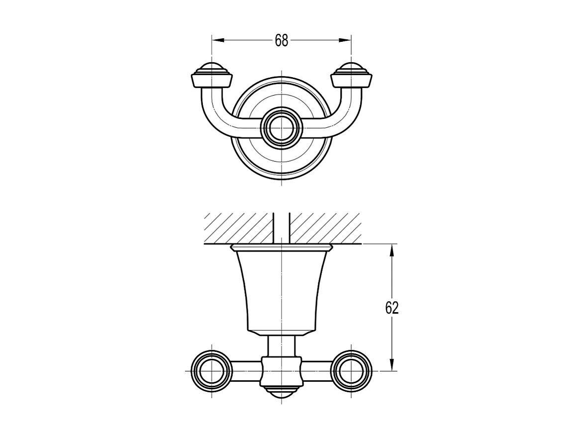 Lot de 2 patères murales PAINI Lady's chromé