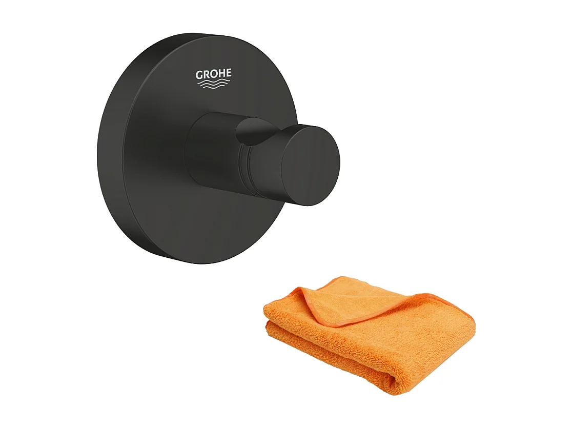 Patère murale GROHE Start noir mat + microfibre