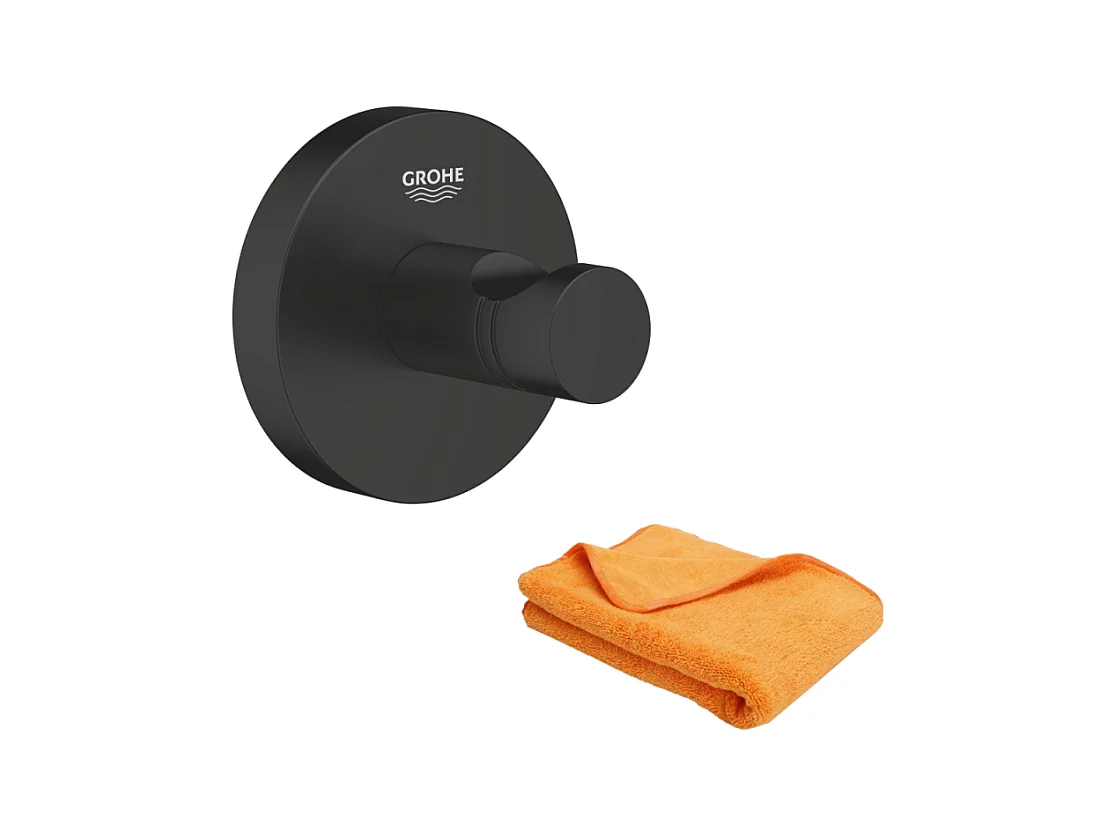 Patère murale GROHE Start noir mat + microfibre