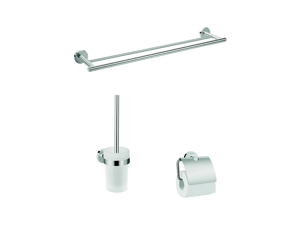 HANSGROHE Accessoires de bain 3 en 1 chromé Logis Universal