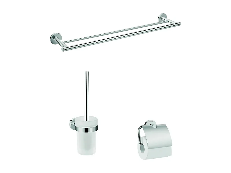 HANSGROHE Accesorios de baño cromados 3 en 1 Logis Universal