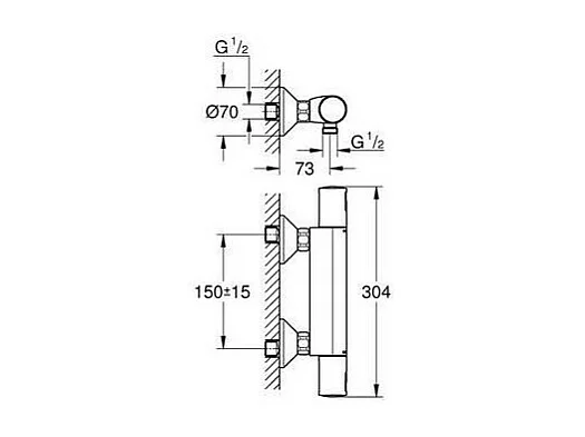Misturador termostático de duche GROHE Precision Start Preto mate 345942430