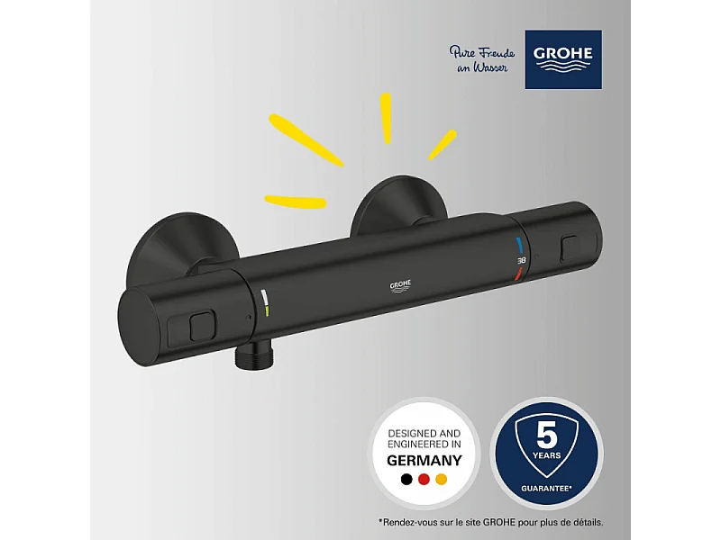 Misturador termostático de duche GROHE Precision Start Preto mate 345942430