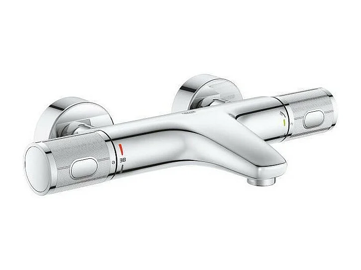 GROHE Mitigeur thermostatique douche Precision Feel, montage mural, indicateur de temperature, filtres integres, chrome, 3478800