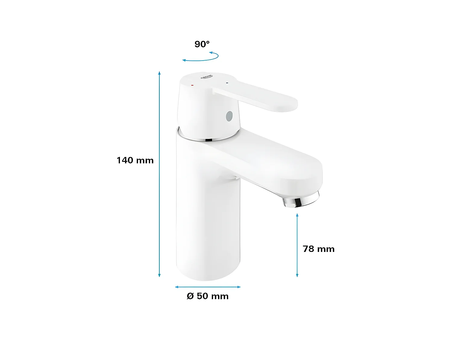 Einhand-Waschtischbatterie GROHE - Größe S Weiß