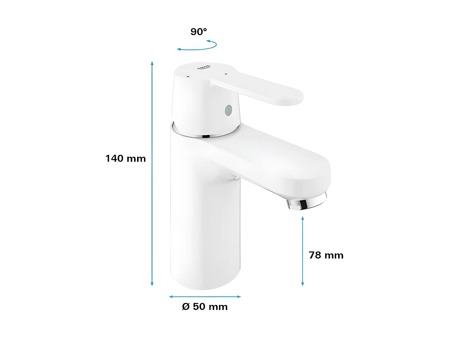 Einhand-Waschtischbatterie GROHE - Größe S Weiß