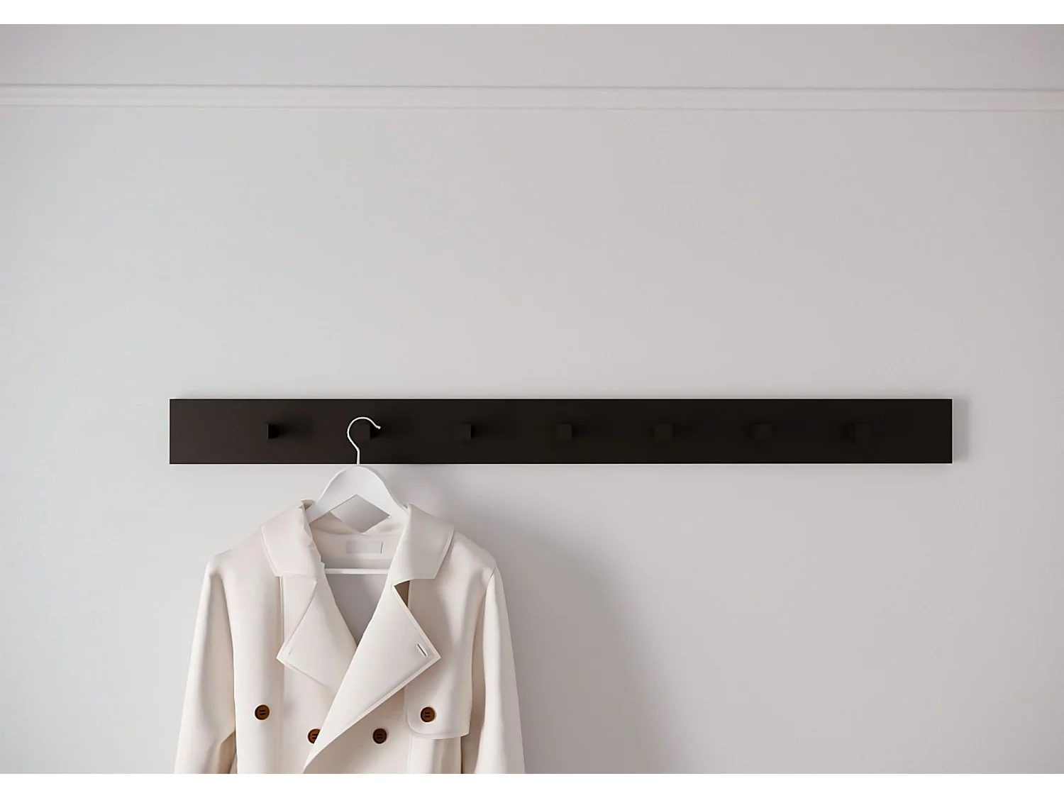 Czarny Wieszak na ubrania Riva / szerokość 120 cm