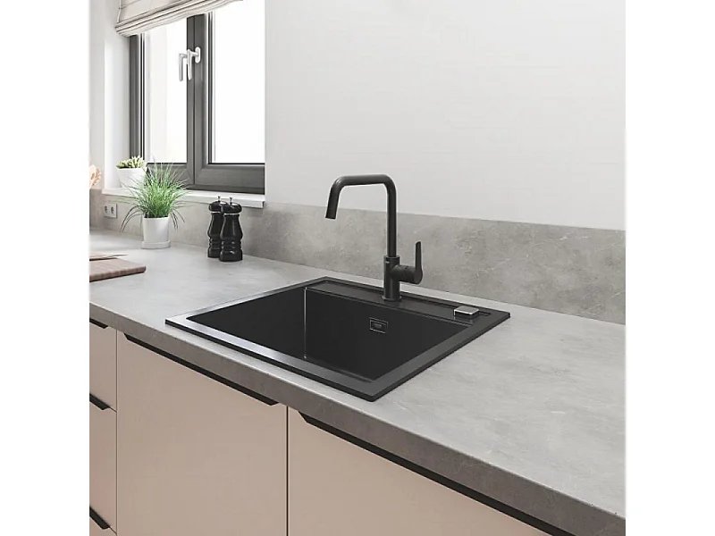 Robinet de cuisine GROHE Start bec haut noir mat