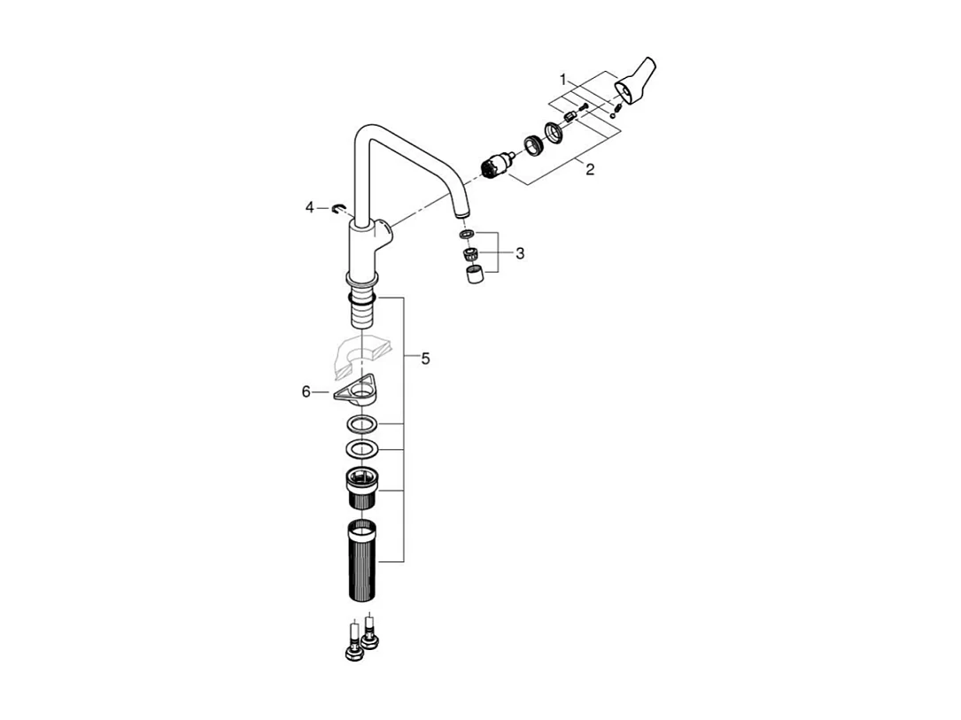 Robinet de cuisine GROHE Start bec haut noir mat
