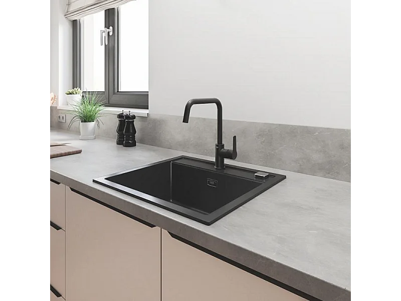 Robinet de cuisine GROHE Start bec haut noir mat