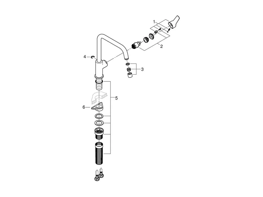 Robinet de cuisine GROHE Start bec haut noir mat