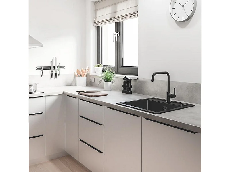 Robinet de cuisine GROHE Start bec haut noir mat