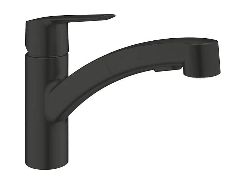 Grifo de cocina con ducha GROHE Start negro mate