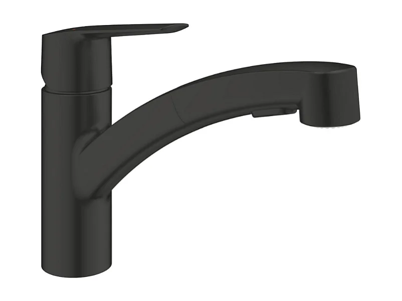 Grifo de cocina con ducha GROHE Start negro mate
