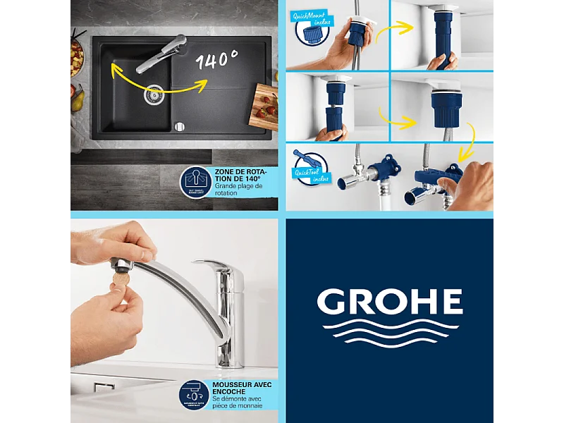Grifo de cocina GROHE Start negro mate
