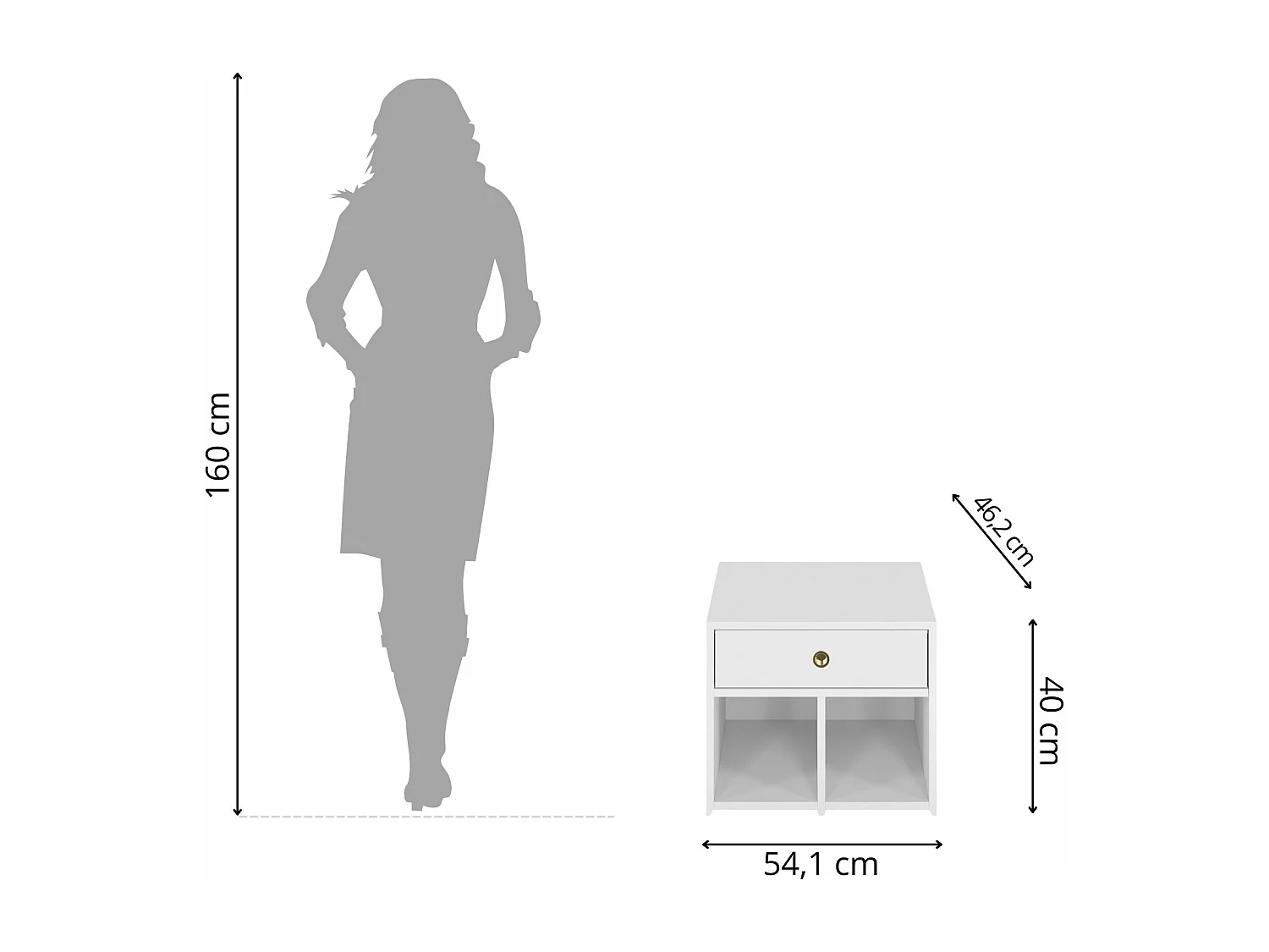 Biała Szafka Mirage z szufladą / wysoki połysk / szer. 54 cm