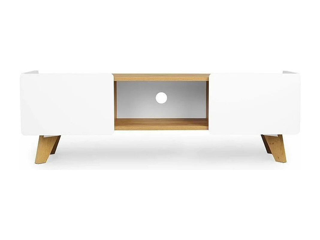 Szafka RTV LETT 135 biała/dąb